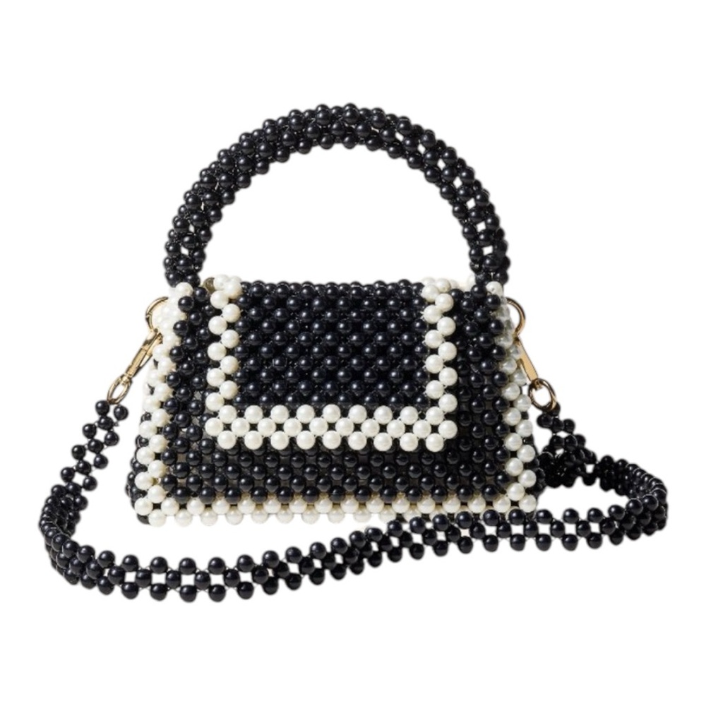 NWT Kate Spade Target Colorblock Beaded Structure Crossbody Bag Black White